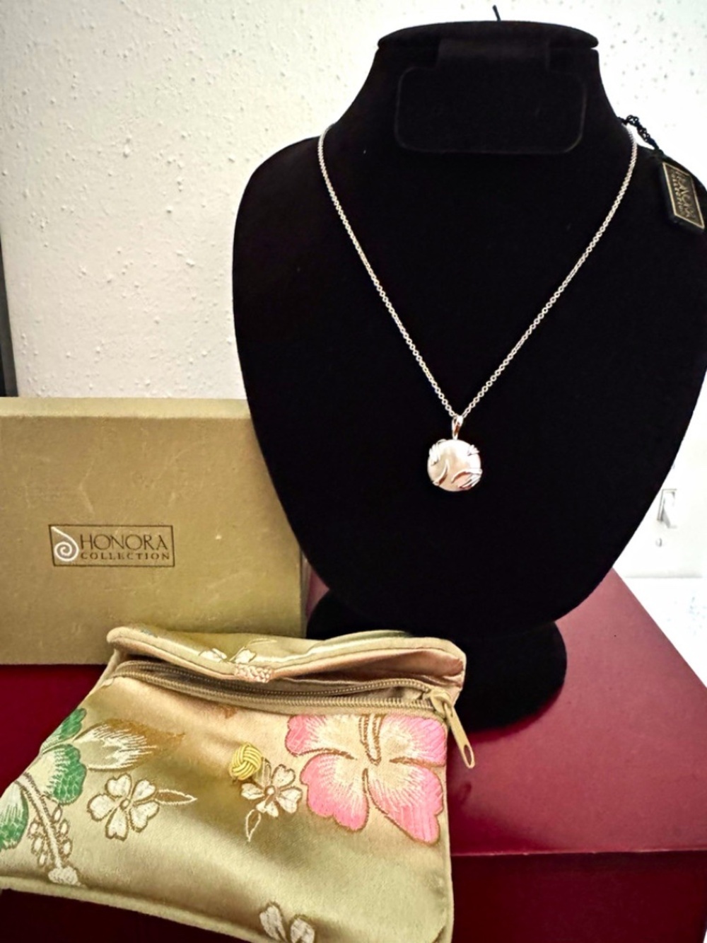 Honora Collection 925 Sterling Silver White Pearl Pendant Necklace NIB